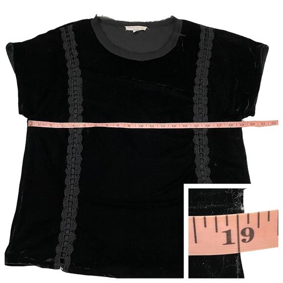 Current Air Velvet Short Sleeve Top - Black - Medium - Picture 2 of 8
